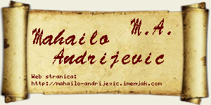 Mahailo Andrijević vizit kartica